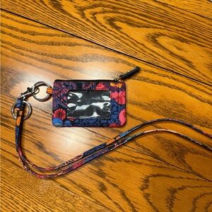 Vera Bradley Floral ID case & keychain with lanyard